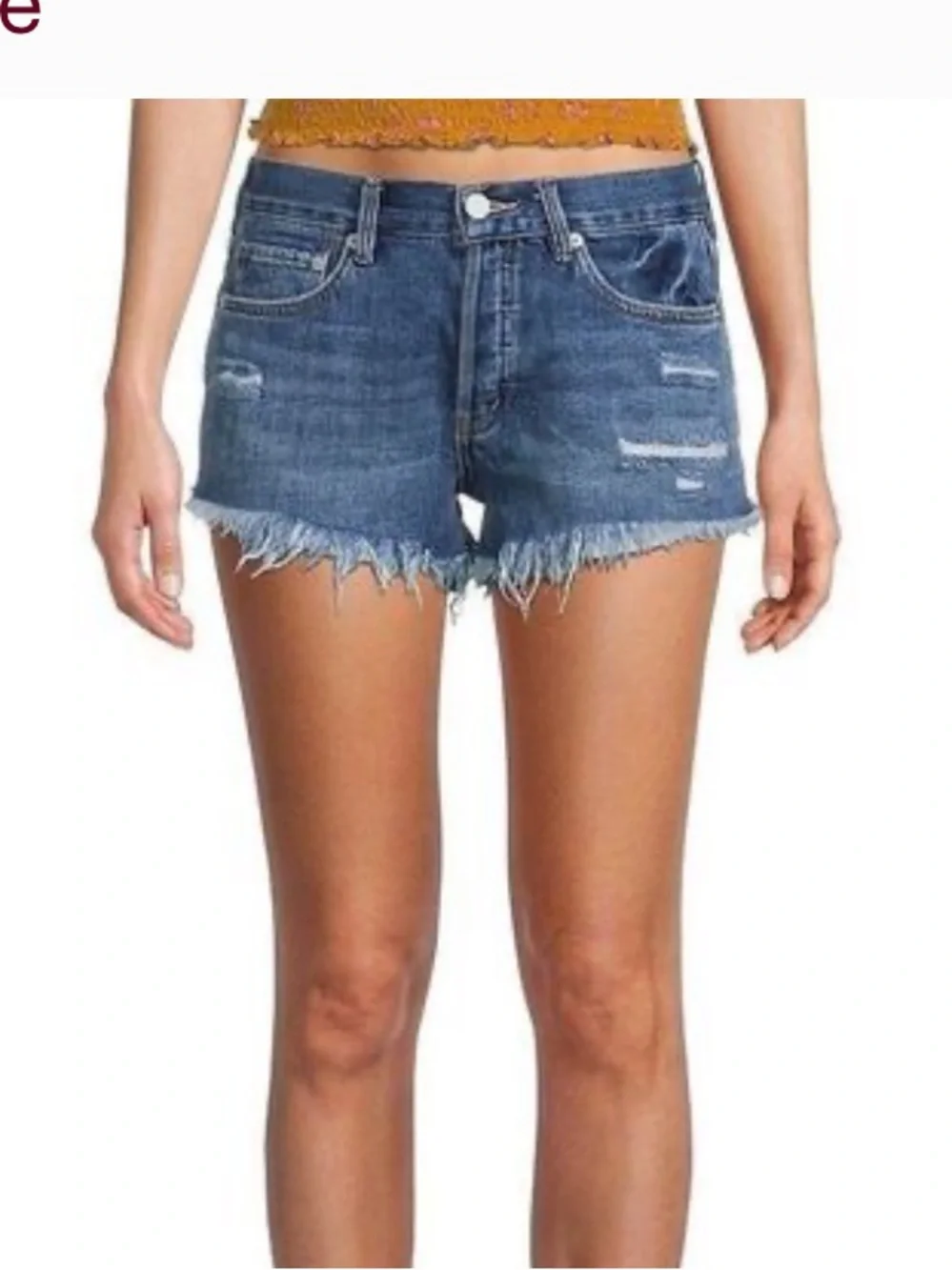 Free People Loving Good Vibrations High-Rise Distressed Shorts. Size 31. NWT.